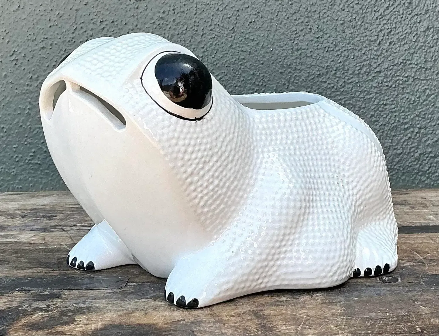 Vintage Mottahedeh Glazed Ceramic Hobnail Frog — additional photo 3