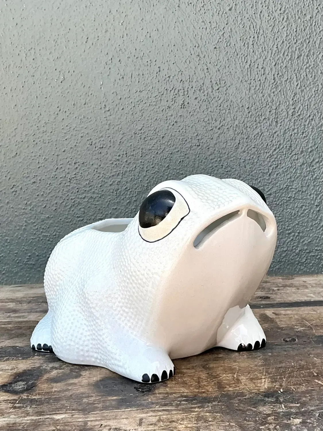 Vintage Mottahedeh Glazed Ceramic Hobnail Frog — additional photo 4