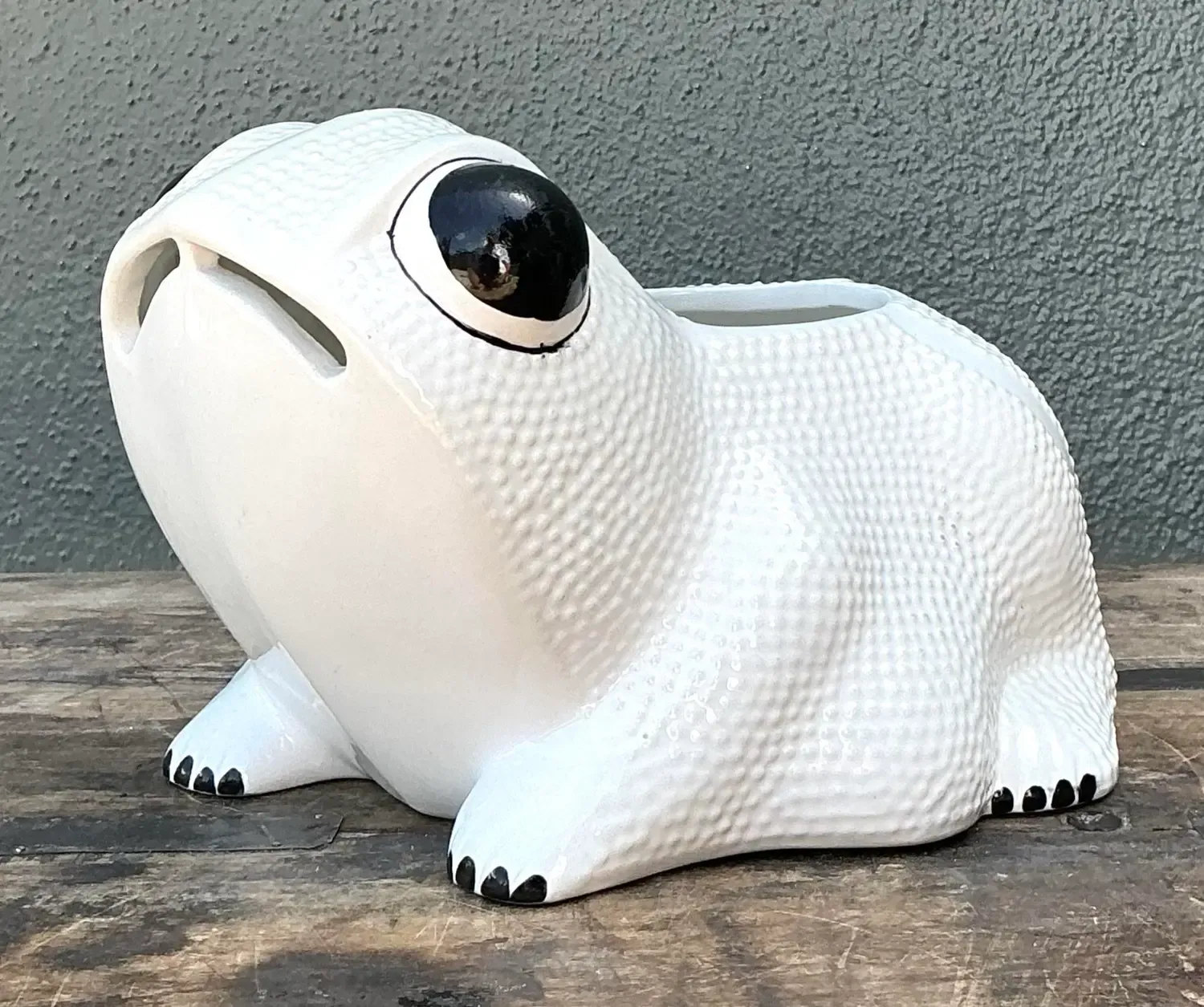 Vintage Mottahedeh Glazed Ceramic Hobnail Frog — additional photo 6