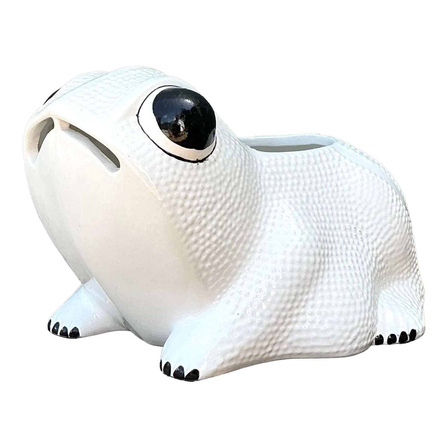 Vintage Mottahedeh Glazed Ceramic Hobnail Frog