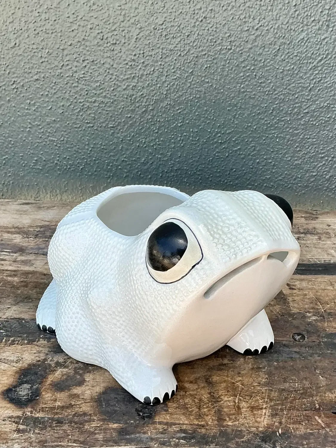 Vintage Mottahedeh Glazed Ceramic Hobnail Frog — additional photo 8