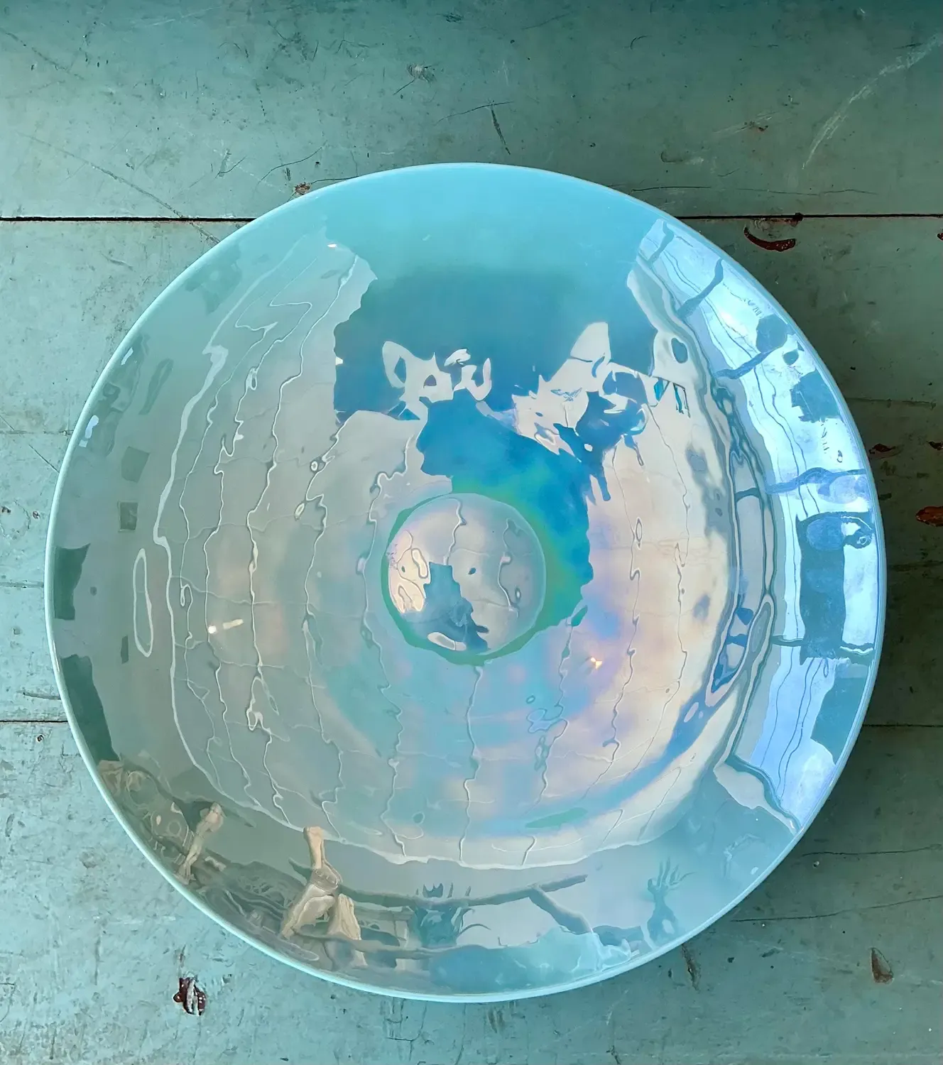 Vintage Murano Iridescent Centerpiece Bowl — additional photo 1