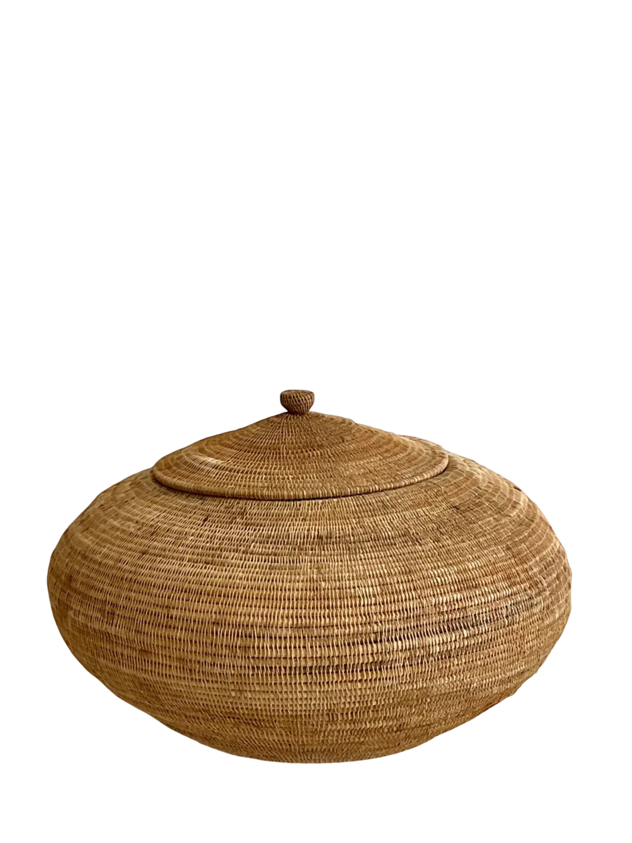 Vintage Natural Fiber Covered Basket