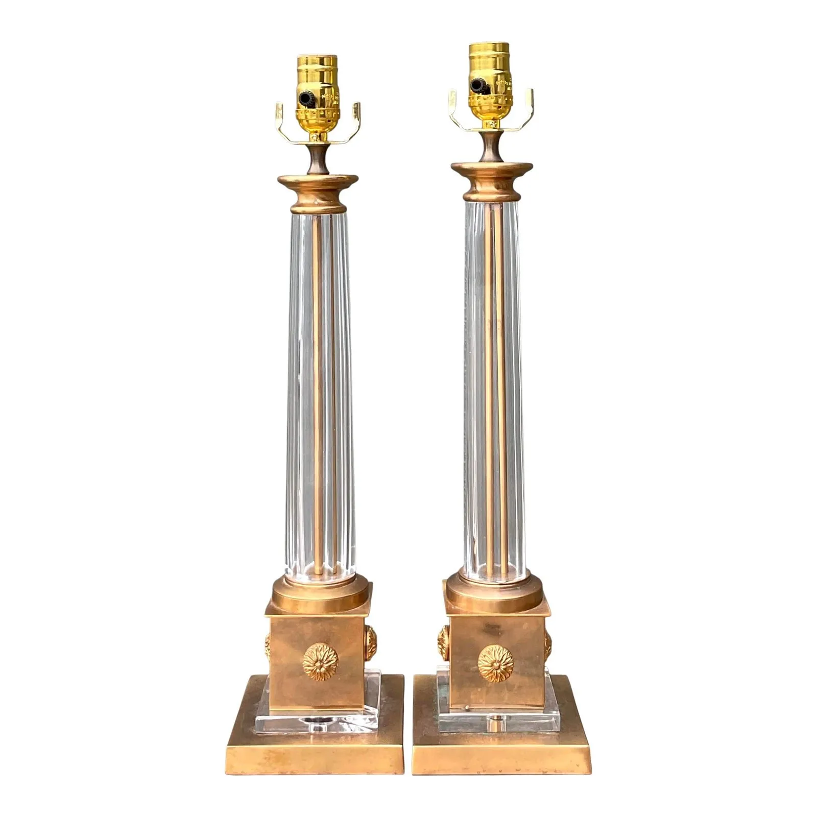 Vintage Neoclassical Glass Lamps - A Pair — additional photo 1