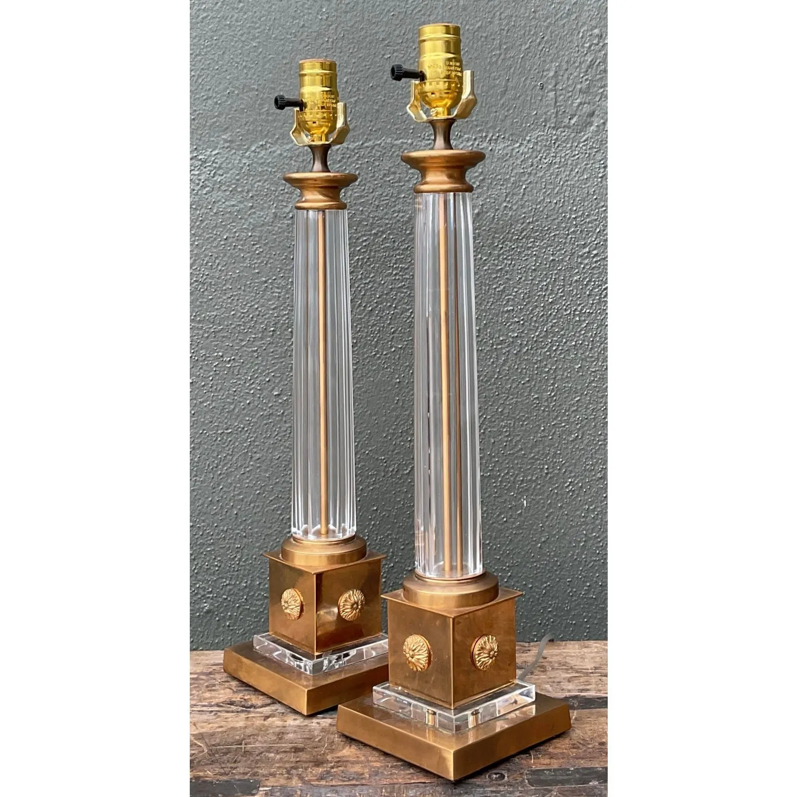 Vintage Neoclassical Glass Lamps - A Pair — additional photo 3