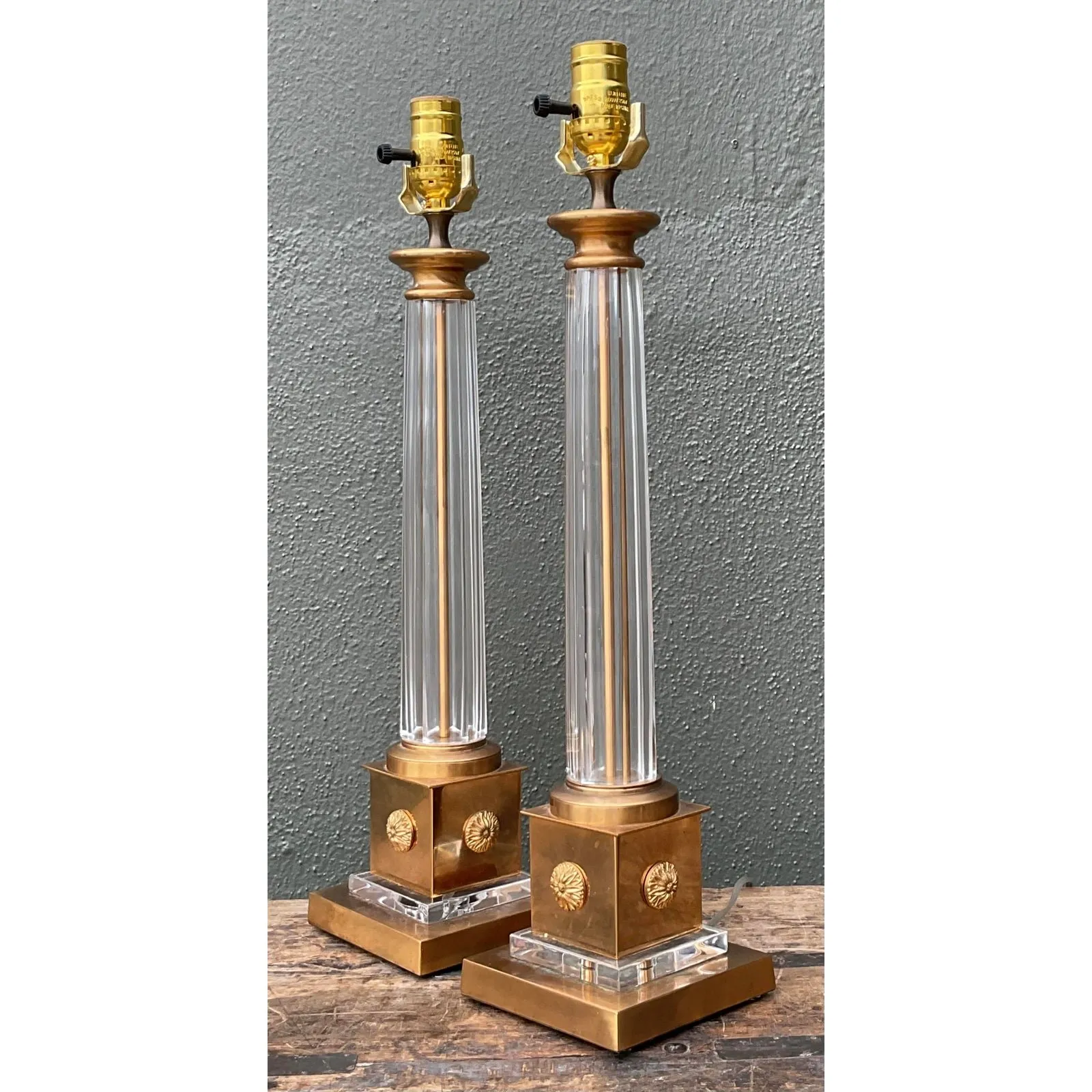 Vintage Neoclassical Glass Lamps - A Pair — additional photo 6