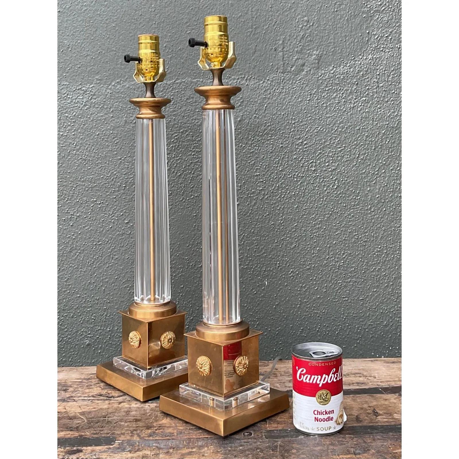 Vintage Neoclassical Glass Lamps - A Pair — additional photo 7