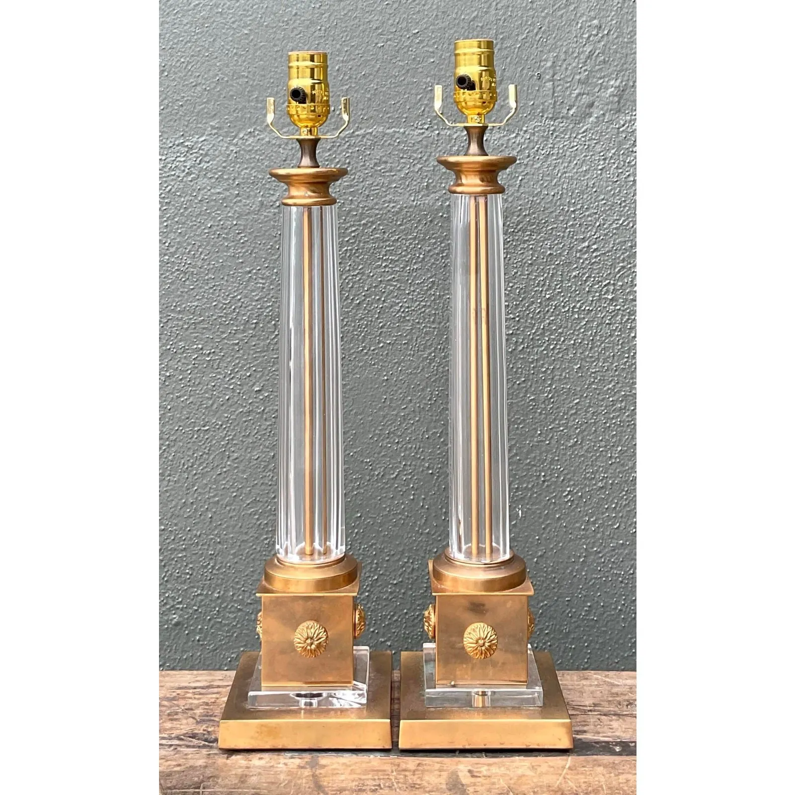 Vintage Neoclassical Glass Lamps - A Pair — additional photo 5