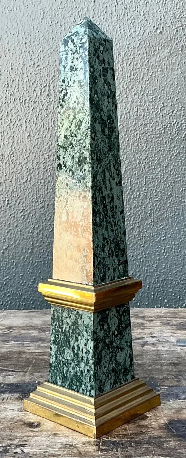 Vintage Neoclassical Green Marble Obelisk — additional photo 3