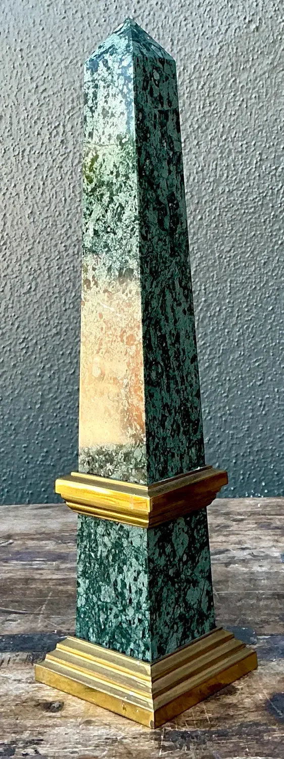Vintage Neoclassical Green Marble Obelisk — additional photo 4