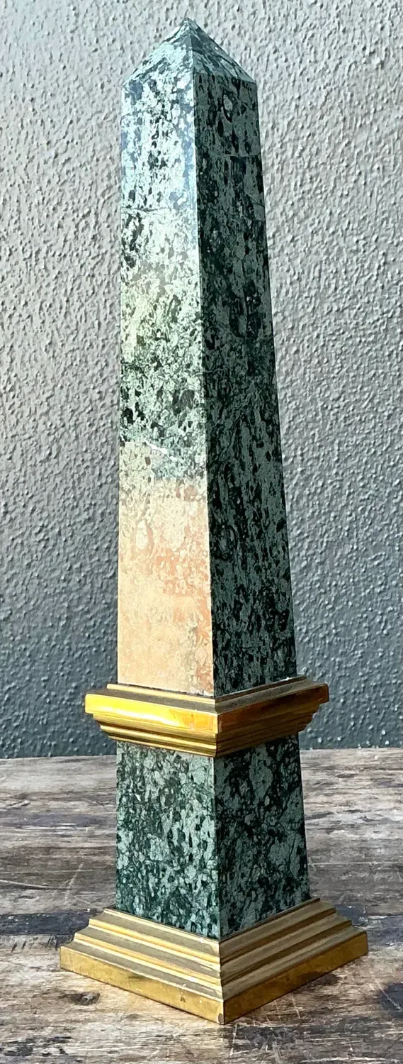 Vintage Neoclassical Green Marble Obelisk — additional photo 5