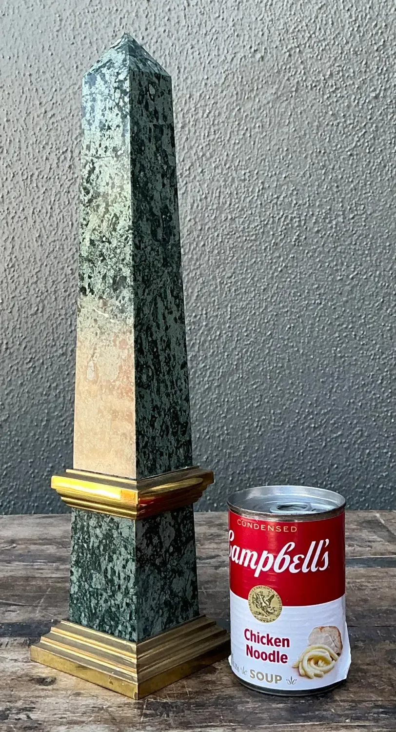 Vintage Neoclassical Green Marble Obelisk — additional photo 6