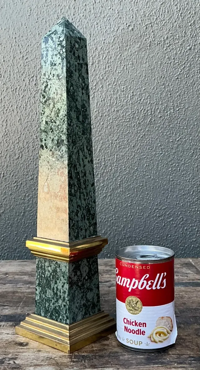 Vintage Neoclassical Green Marble Obelisk — additional photo 6