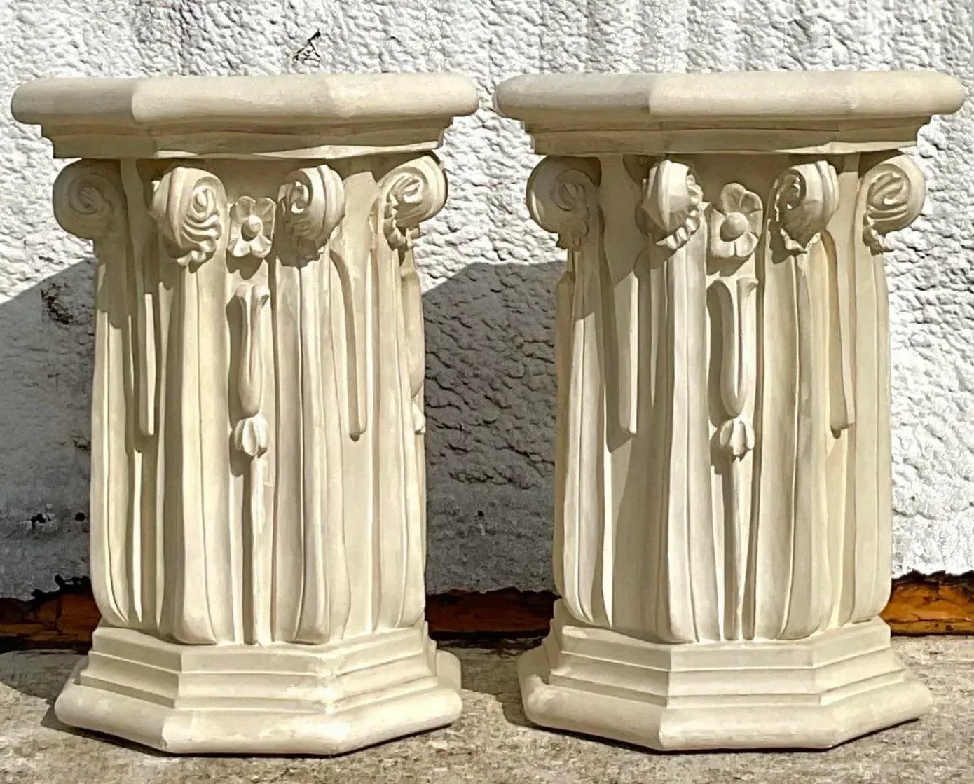 Vintage Neoclassical Ornate Plaster Pedestal — additional photo 2