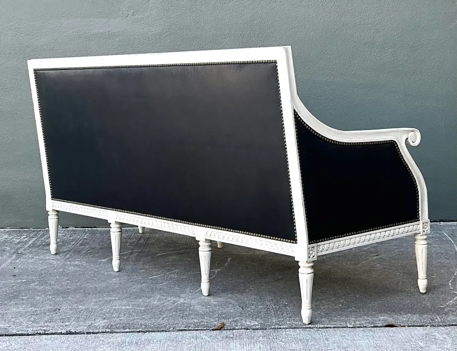 Vintage Oly “Hanna” Leather Louis XVI Style Sofa — additional photo 2