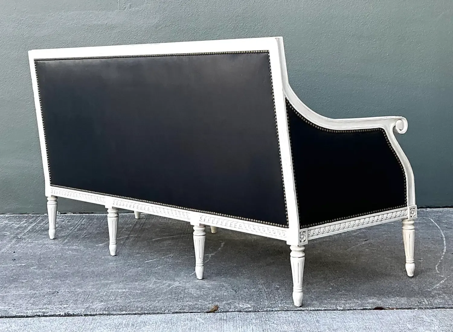 Vintage Oly “Hanna” Leather Louis XVI Style Sofa — additional photo 3