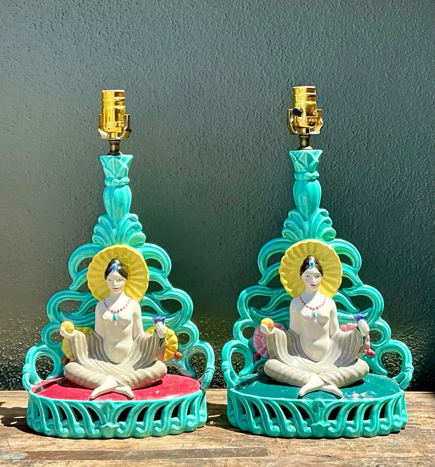Vintage Orientalist Seated Figure Lamps - A Pair — additional photo 6