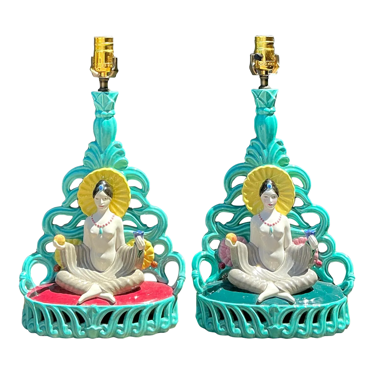 Vintage Orientalist Seated Figure Lamps - A Pair — additional photo 7