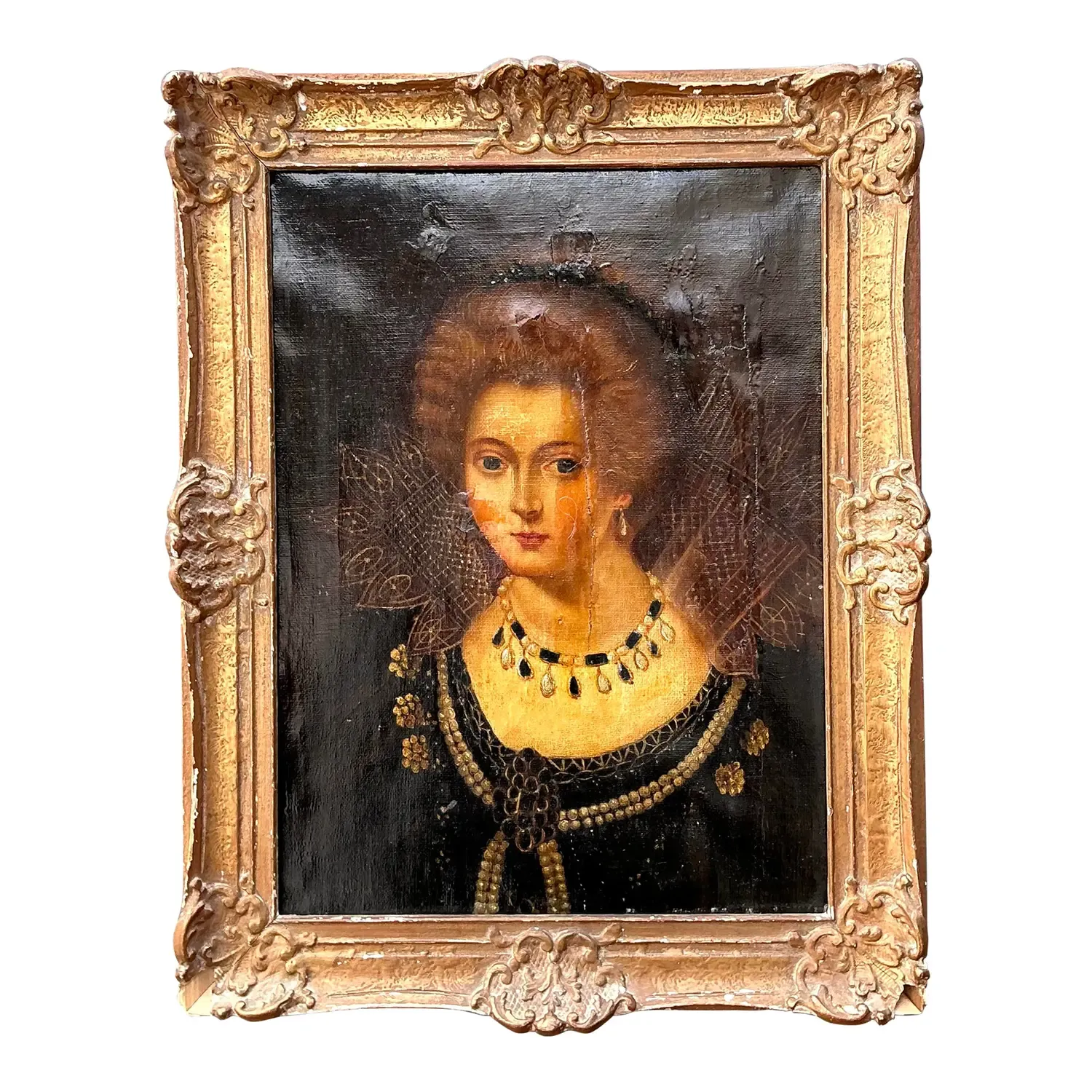 Vintage Original 19th Century Oil Portrait on Canvas — additional photo 1