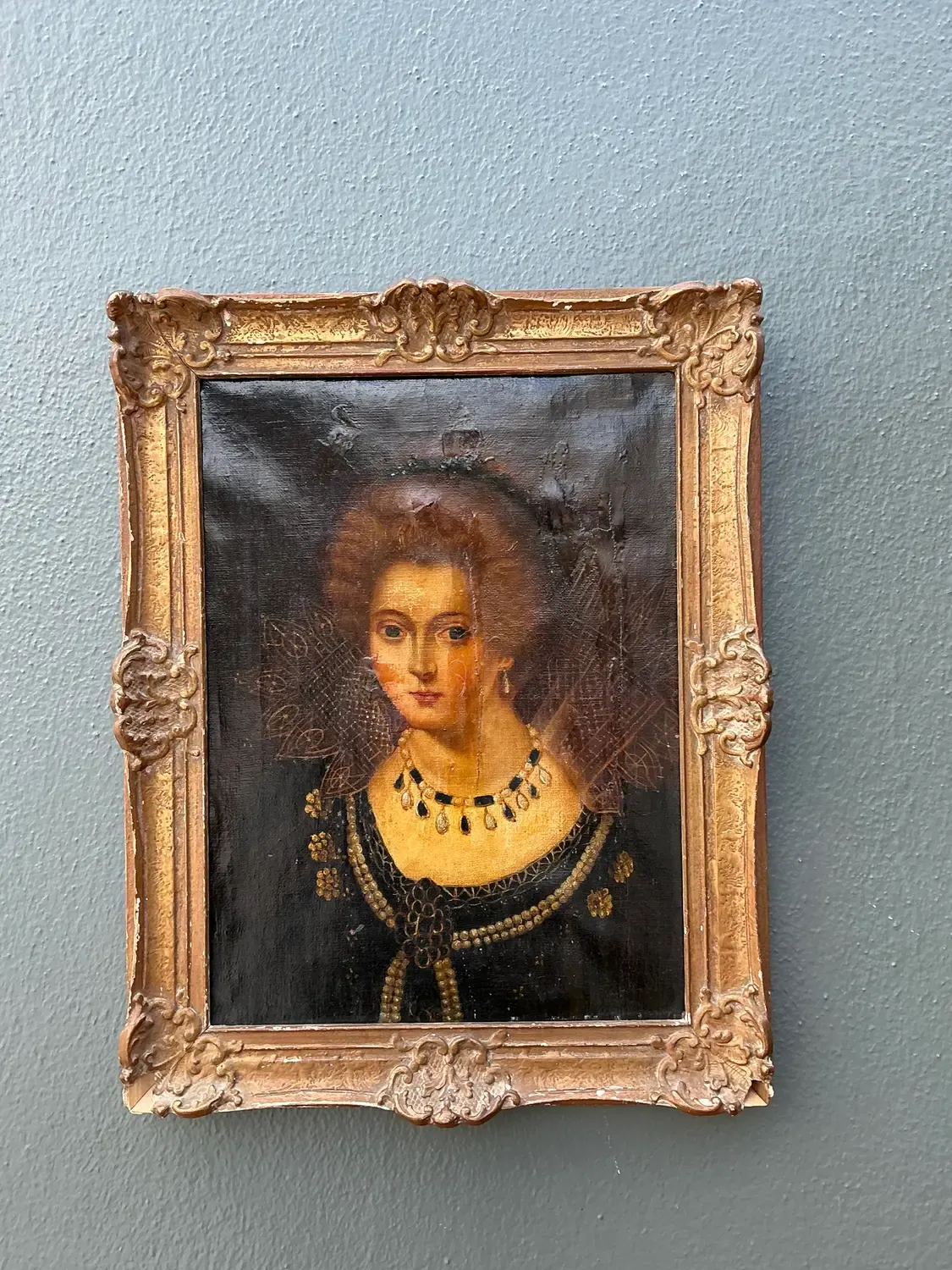 Vintage Original 19th Century Oil Portrait on Canvas — additional photo 4