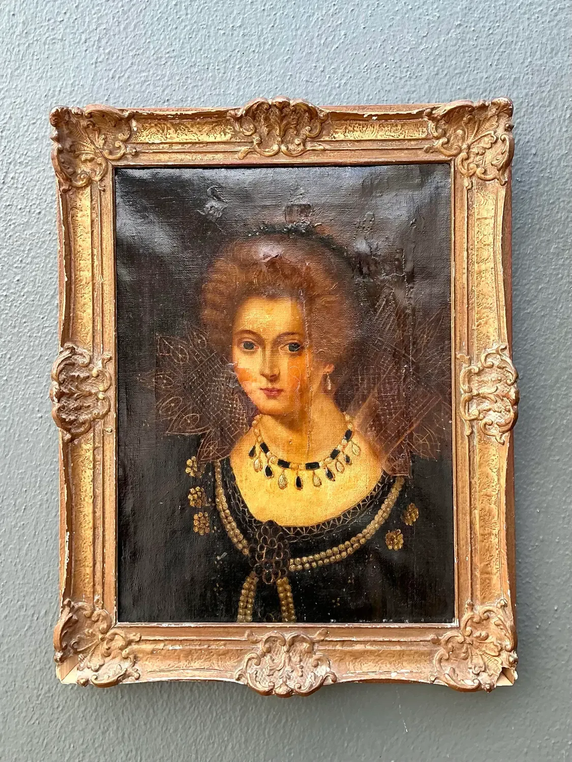 Vintage Original 19th Century Oil Portrait on Canvas — additional photo 6