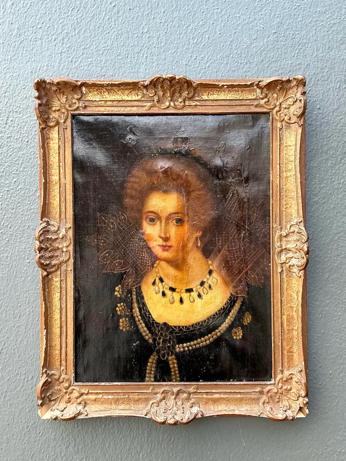 Vintage Original 19th Century Oil Portrait on Canvas — additional photo 7