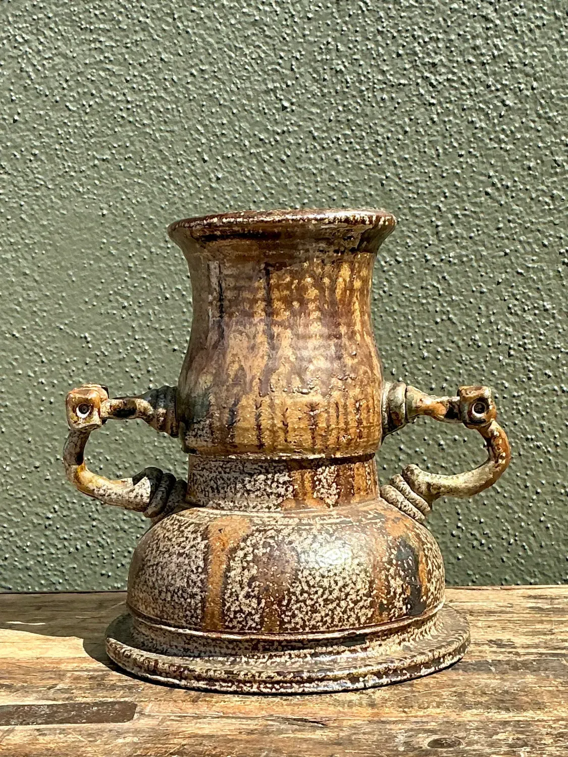 Vintage Original 2 Handle Studio Pottery Vase — additional photo 1