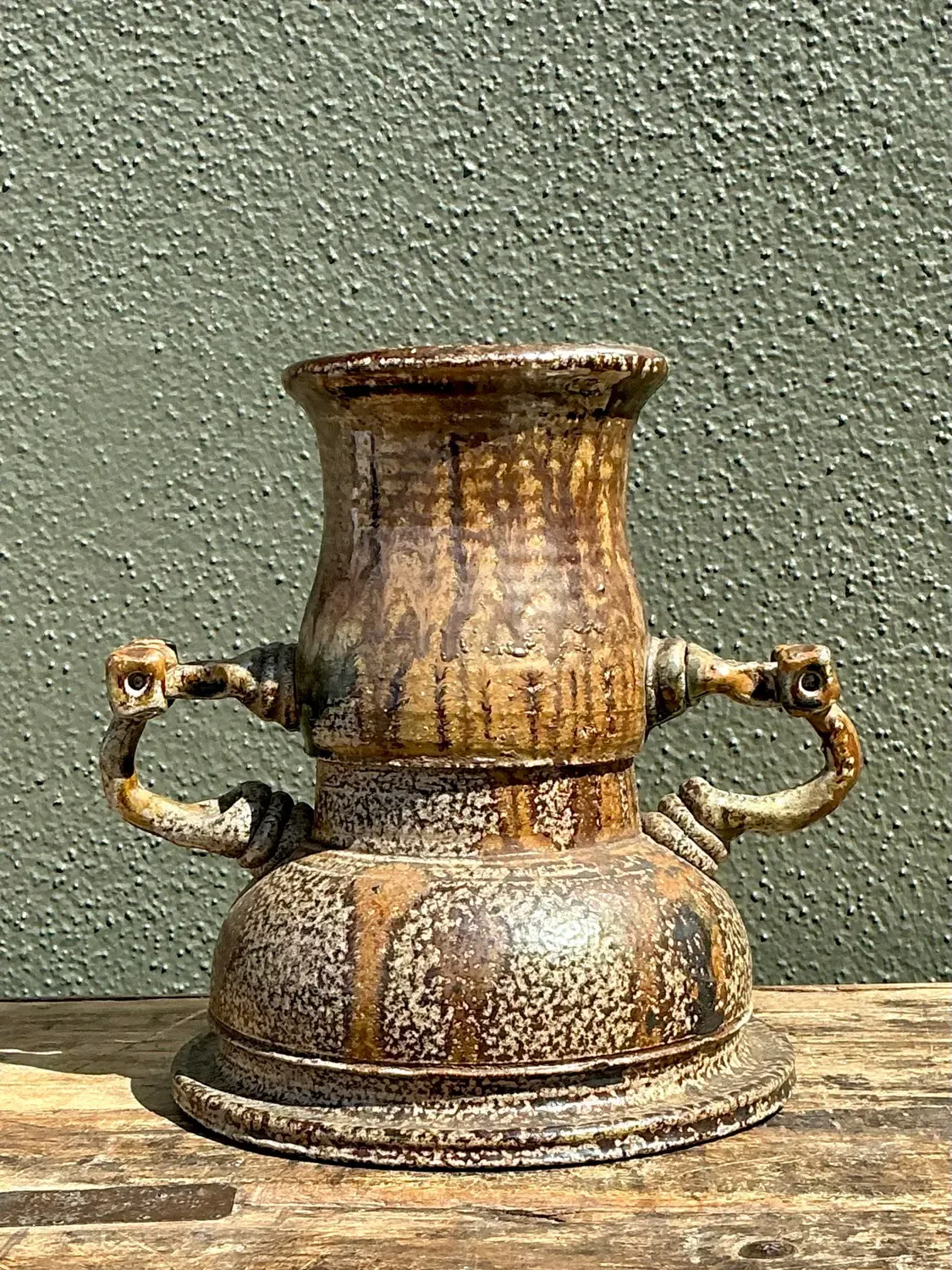 Vintage Original 2 Handle Studio Pottery Vase — additional photo 2