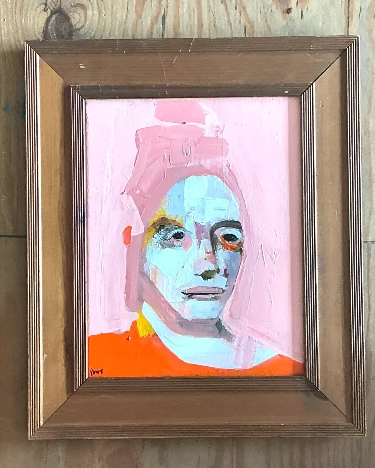 Vintage Original Abstract Figurative Oil Portrait on Canvas — additional photo 7