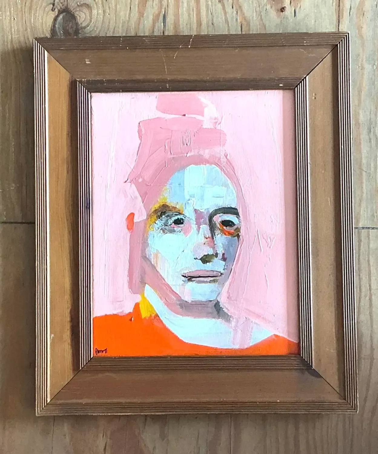 Vintage Original Abstract Figurative Oil Portrait on Canvas — additional photo 5