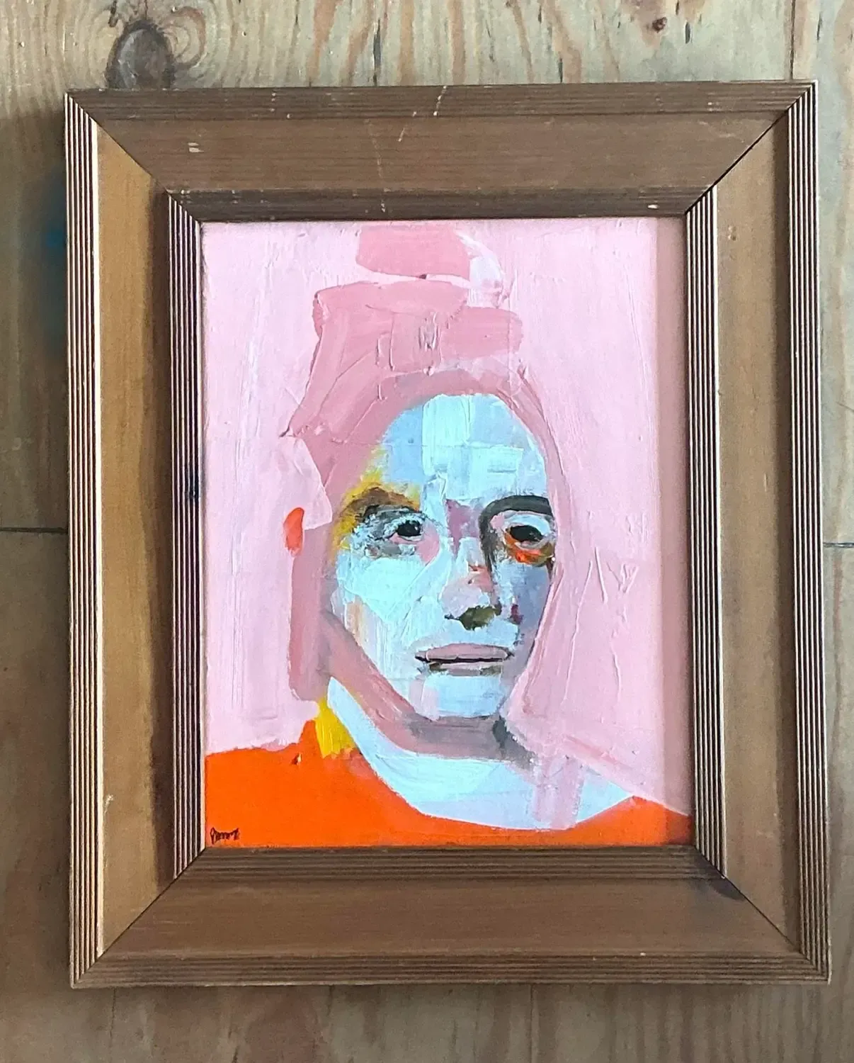 Vintage Original Abstract Figurative Oil Portrait on Canvas — additional photo 6