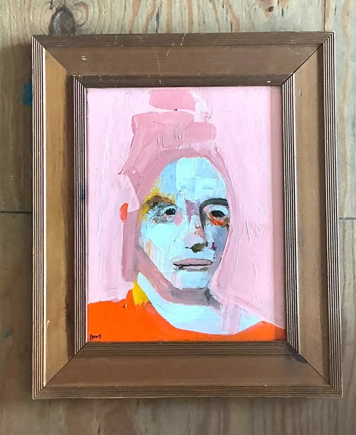 Vintage Original Abstract Figurative Oil Portrait on Canvas — additional photo 3