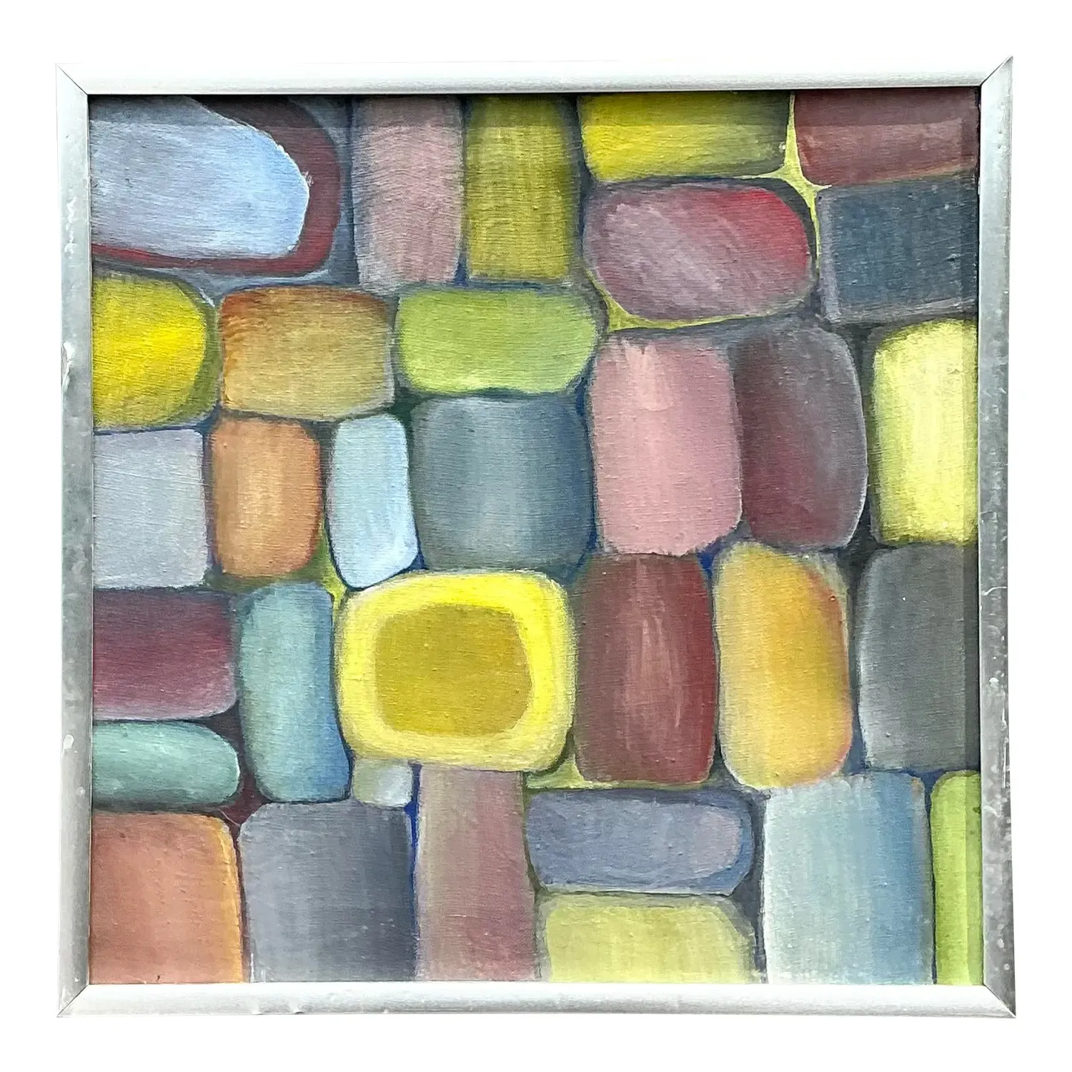 Vintage Original Abstract Oil on Board - Metal, 17W x 17H — additional photo 1