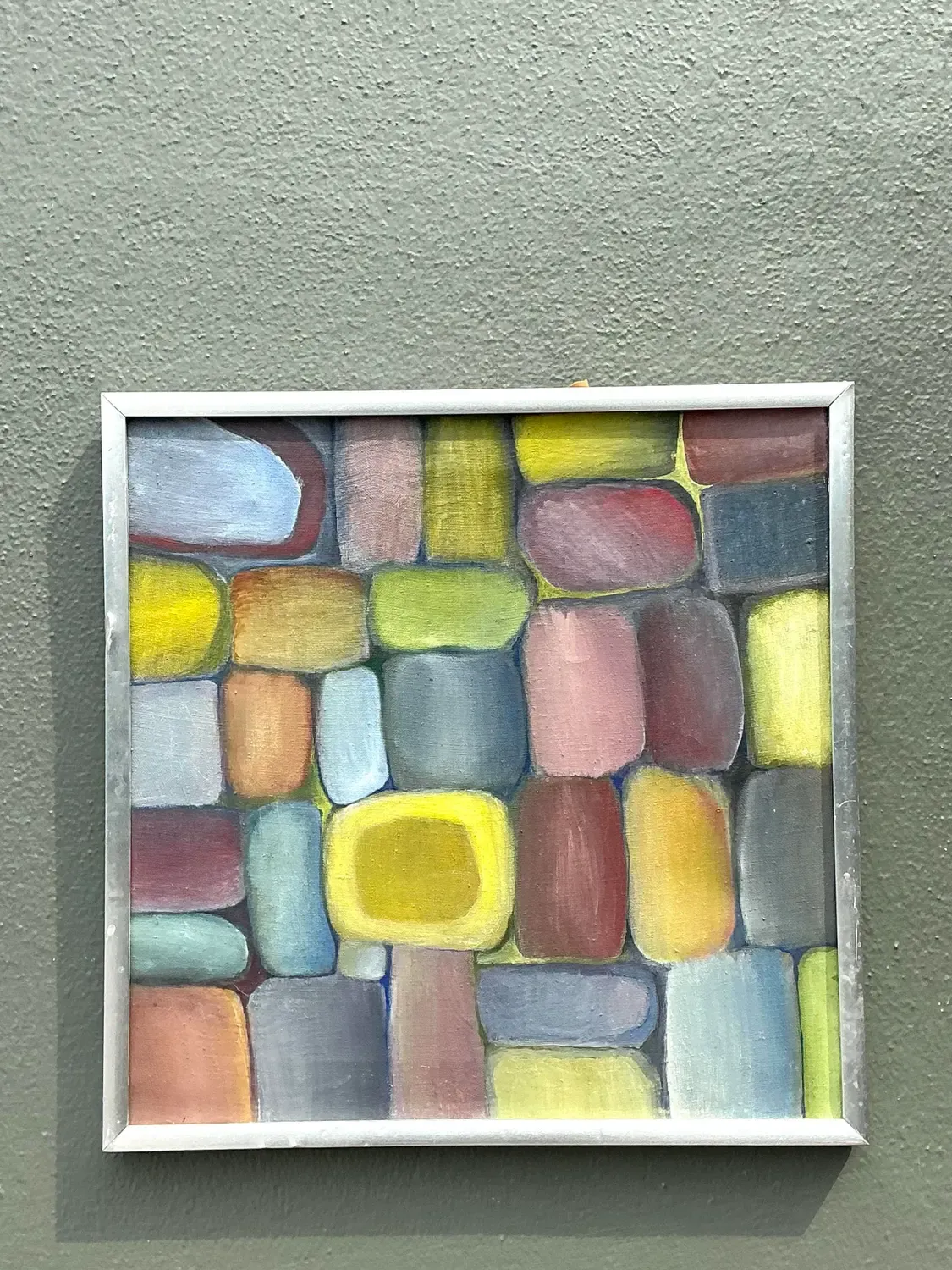 Vintage Original Abstract Oil on Board - Metal, 17W x 17H — additional photo 4