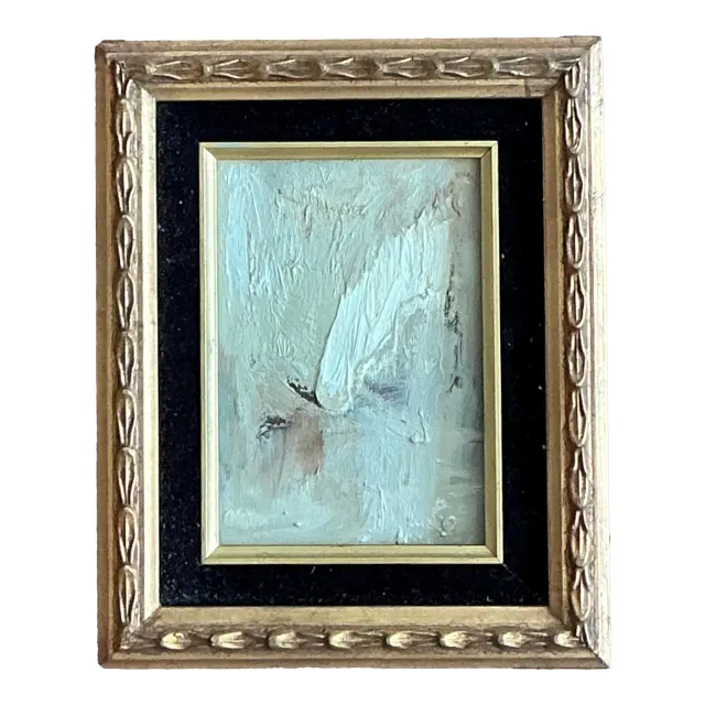 Vintage Original Abstract Oil on Board - Metal, 17W x 17H — additional photo 5