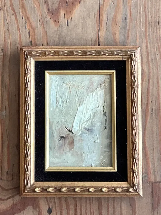 Vintage Original Abstract Oil on Board - Metal, 17W x 17H — additional photo 6