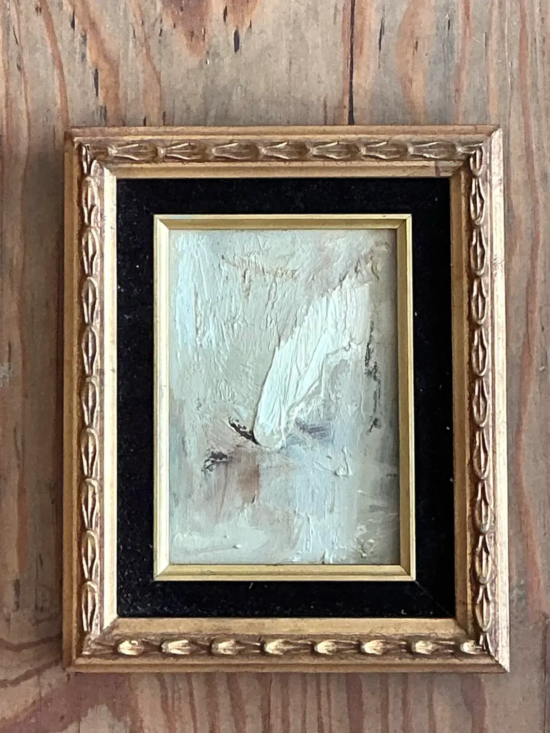Vintage Original Abstract Oil on Board - Metal, 17W x 17H — additional photo 7