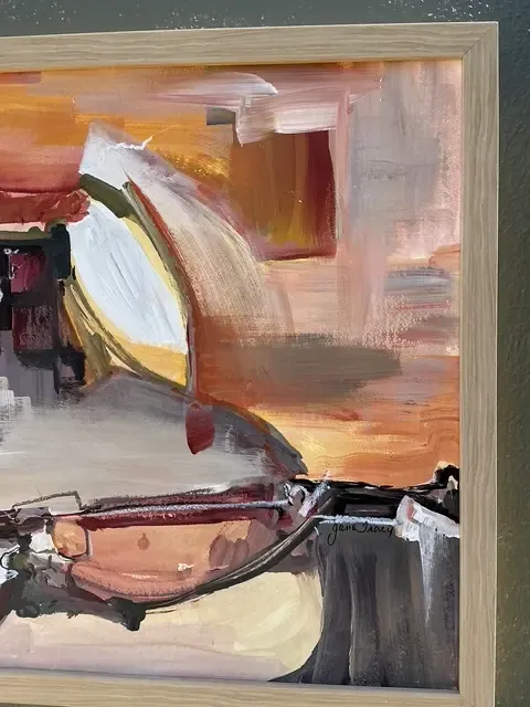Vintage Original Abstract Oil on Canvas - Canvas, 31.5W x 21.5H — additional photo 1