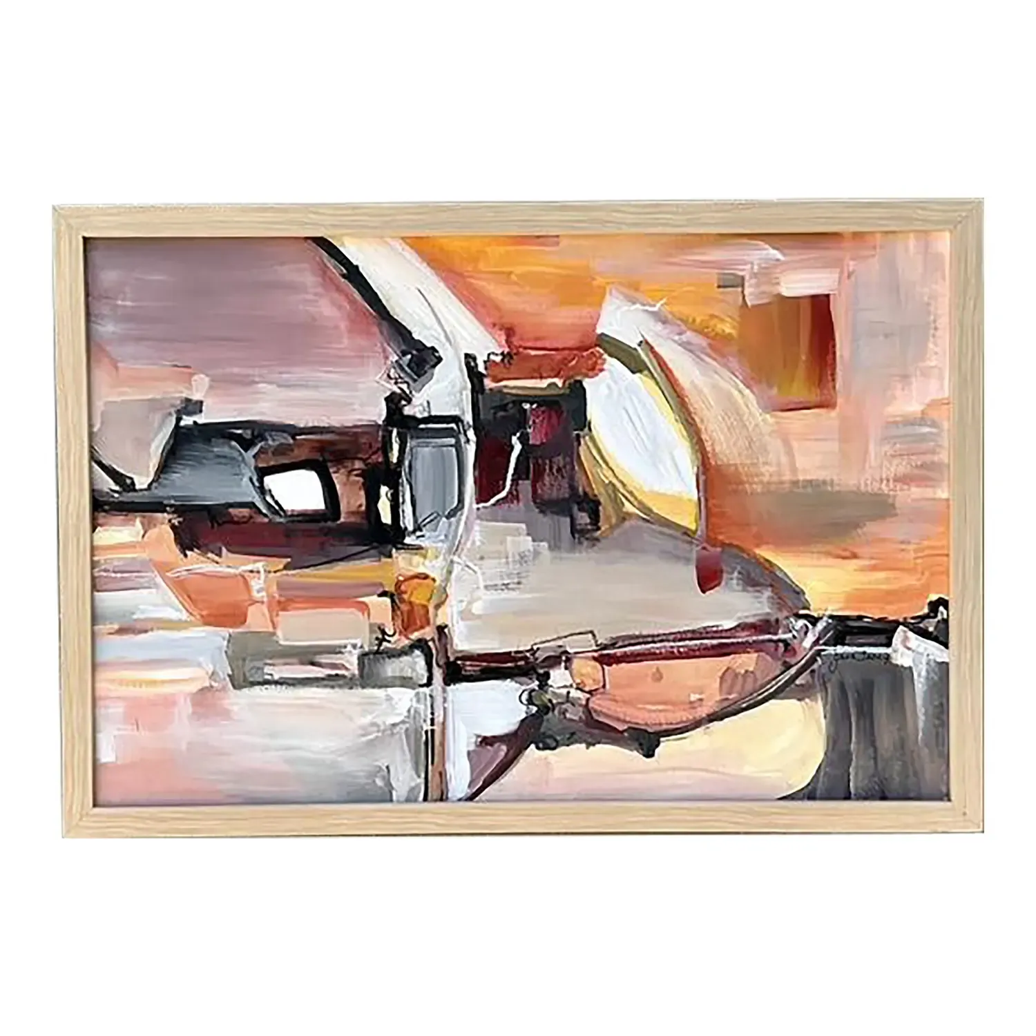 Vintage Original Abstract Oil on Canvas - Canvas, 31.5W x 21.5H — additional photo 2