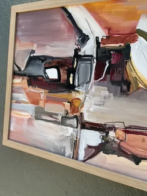 Vintage Original Abstract Oil on Canvas - Canvas, 31.5W x 21.5H — additional photo 4