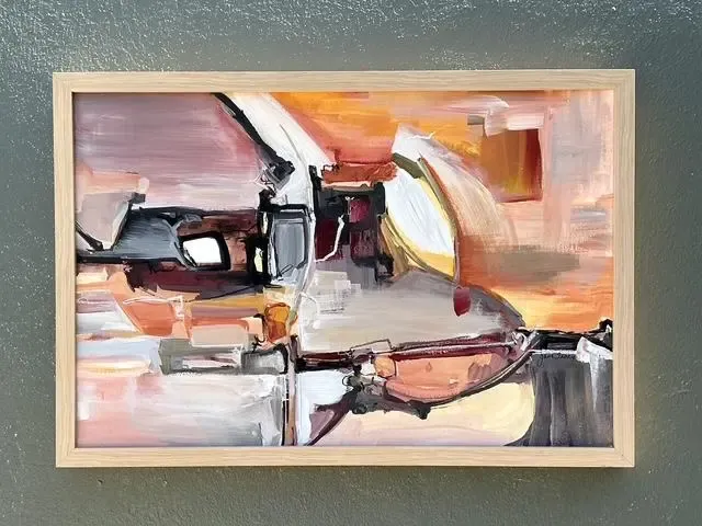 Vintage Original Abstract Oil on Canvas - Canvas, 31.5W x 21.5H — additional photo 5