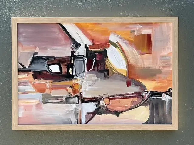 Vintage Original Abstract Oil on Canvas - Canvas, 31.5W x 21.5H — additional photo 7
