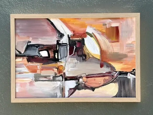 Vintage Original Abstract Oil on Canvas - Canvas, 31.5W x 21.5H — additional photo 8