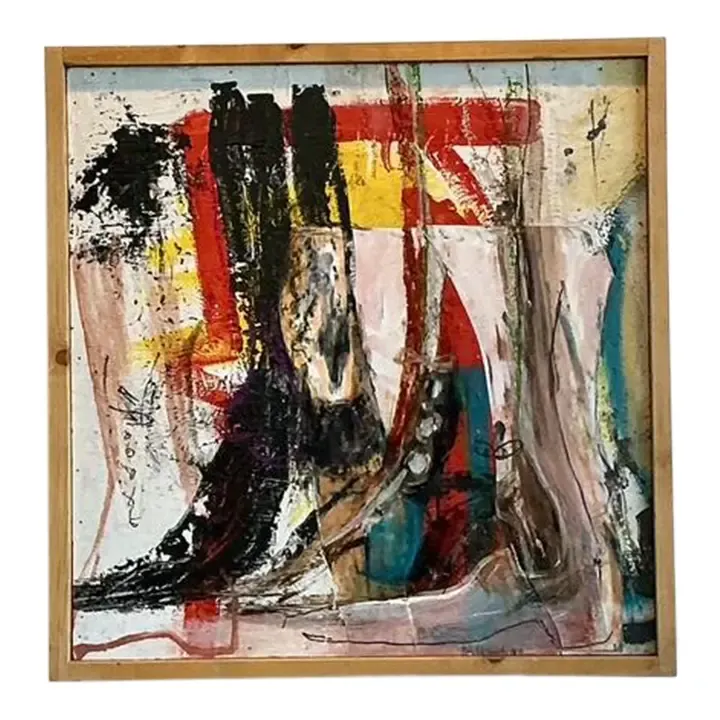 Vintage Original Abstract Oil on Canvas — additional photo 1