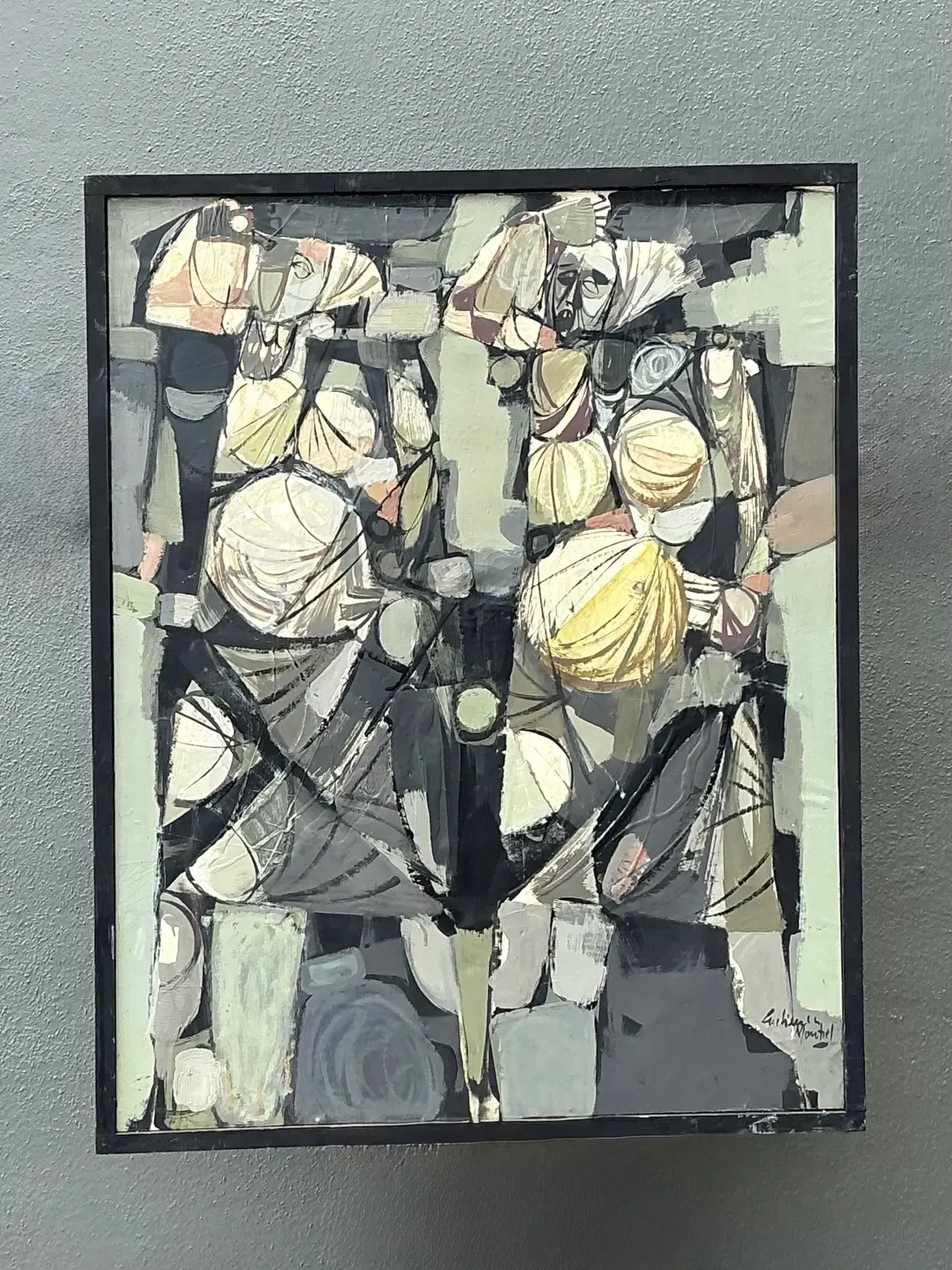 Vintage Original Abstract Oil on Canvas - Canvas, 30.75W x 38.75H — additional photo 1