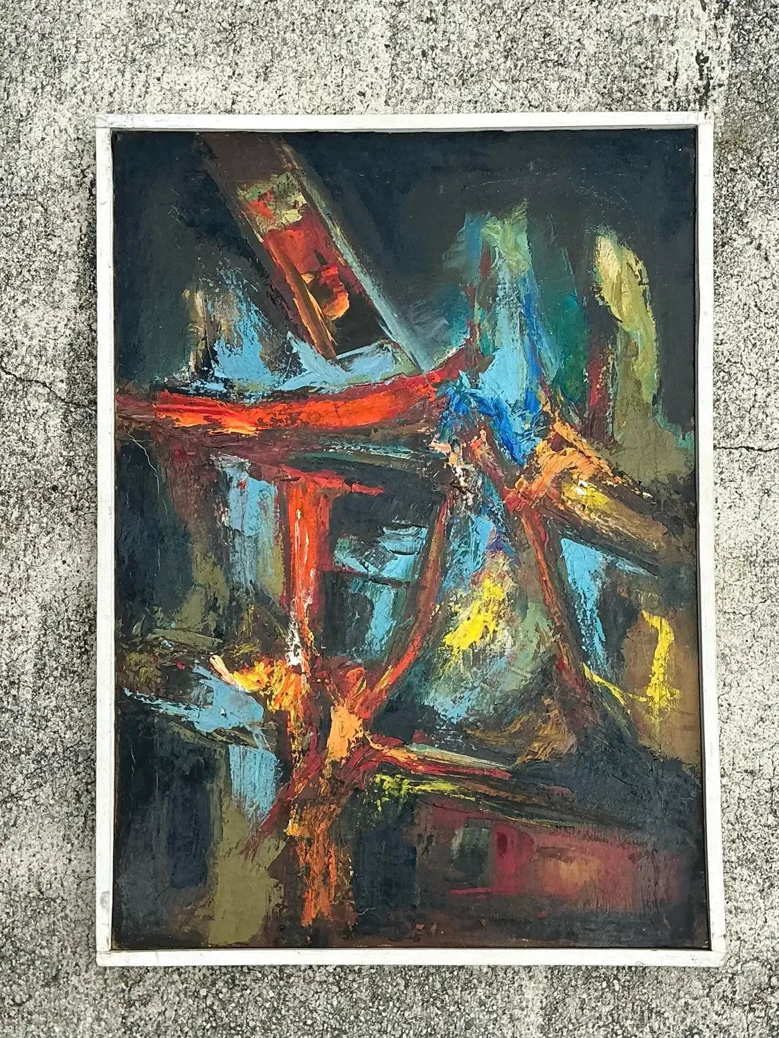 Vintage Original Abstract Oil on Canvas - Canvas, 21W x 28.75H — additional photo 3