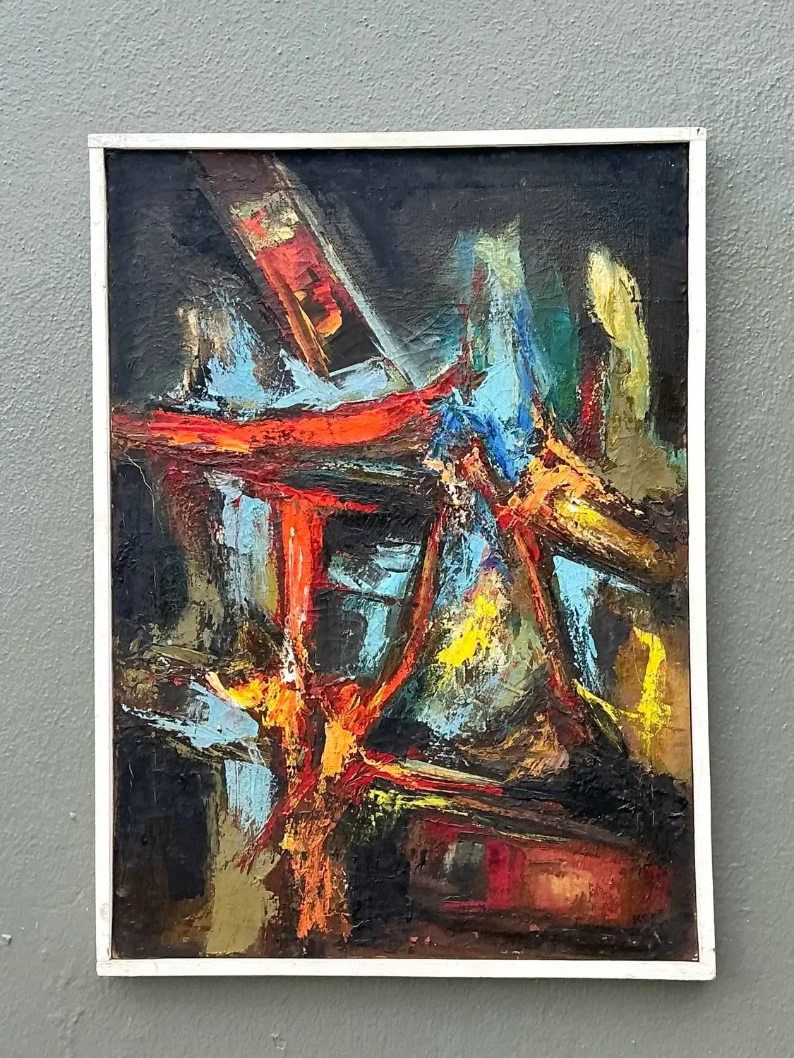 Vintage Original Abstract Oil on Canvas - Canvas, 21W x 28.75H — additional photo 4