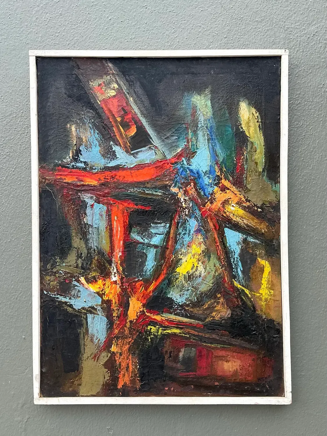 Vintage Original Abstract Oil on Canvas - Canvas, 21W x 28.75H — additional photo 6