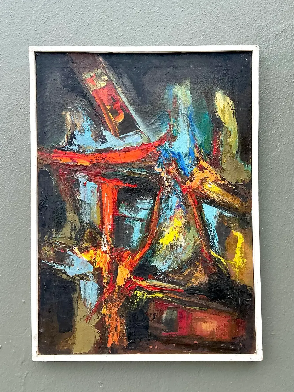 Vintage Original Abstract Oil on Canvas - Canvas, 21W x 28.75H — additional photo 8