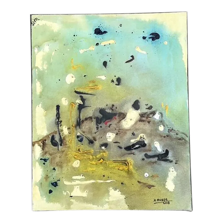 Vintage Original Abstract Oil on Canvas - Canvas, 24W x 30H